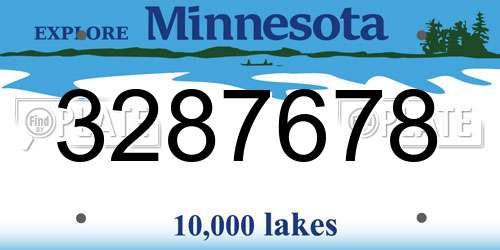 3287678 Minnesota License Plate