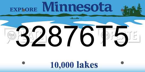 32876T5 Minnesota License Plate