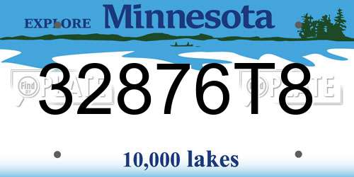 32876T8 Minnesota License Plate
