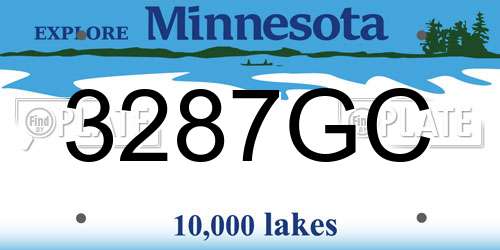 3287GC Minnesota License Plate
