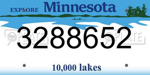 3288652 Minnesota License Plate