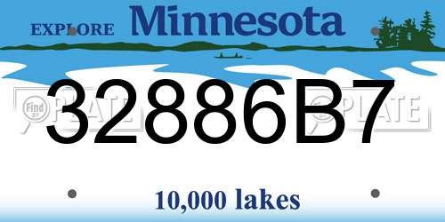 32886B7 Minnesota License Plate