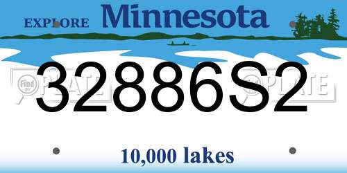 32886S2 Minnesota License Plate
