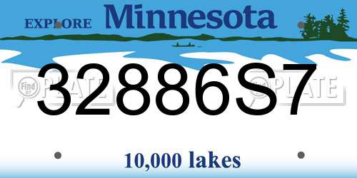 32886S7 Minnesota License Plate