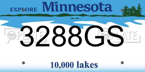 3288GS Minnesota License Plate