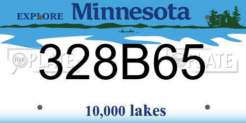 328B65 Minnesota License Plate
