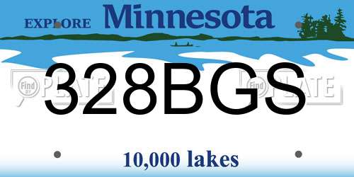 328BGS Minnesota License Plate