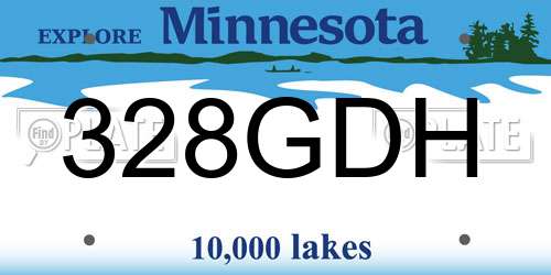 328GDH Minnesota License Plate