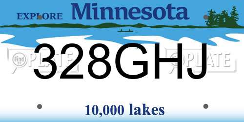 328GHJ Minnesota License Plate