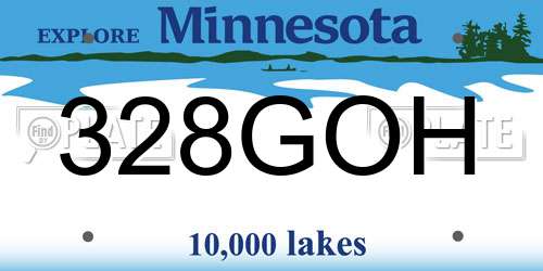328GOH Minnesota License Plate