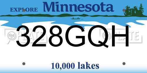 328GQH Minnesota License Plate