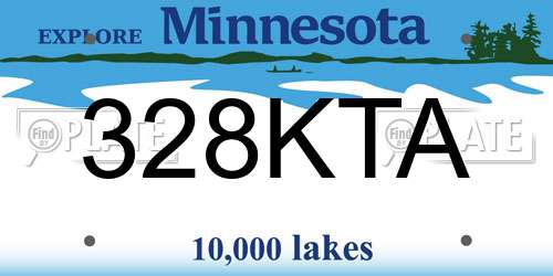 328KTA Minnesota License Plate