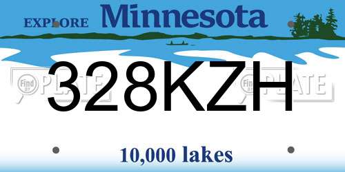 328KZH Minnesota License Plate