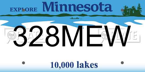 328MEW Minnesota License Plate