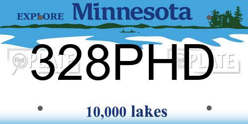 328PHD Minnesota License Plate