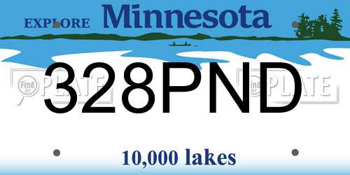 328PND Minnesota License Plate