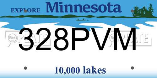 328PVM Minnesota License Plate
