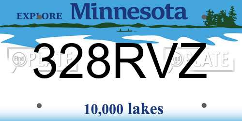 328RVZ Minnesota License Plate