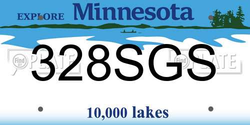 328SGS Minnesota License Plate