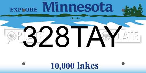 328TAY Minnesota License Plate