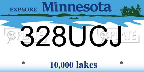 328UCJ Minnesota License Plate