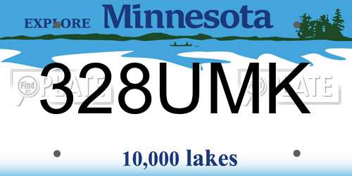 328UMK Minnesota License Plate