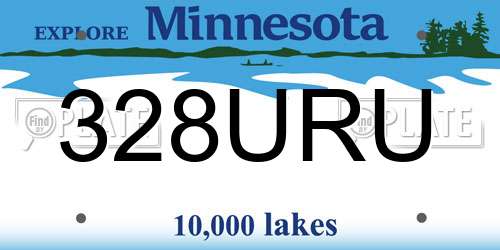 328URU Minnesota License Plate