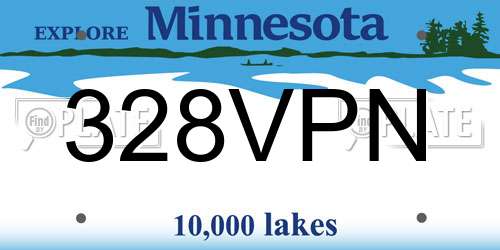 328VPN Minnesota License Plate