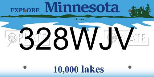 328WJV Minnesota License Plate