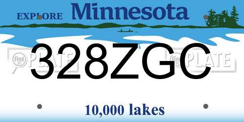 328ZGC Minnesota License Plate