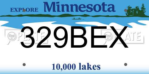 329BEX Minnesota License Plate