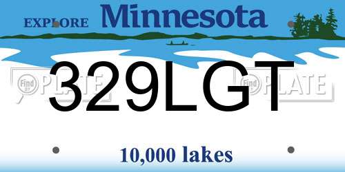 329LGT Minnesota License Plate