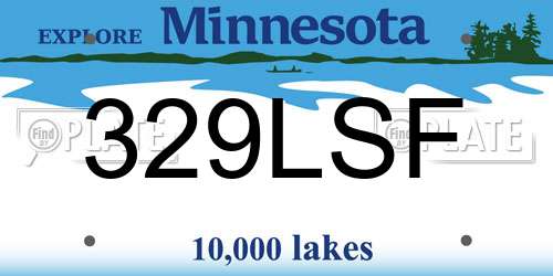329LSF Minnesota License Plate