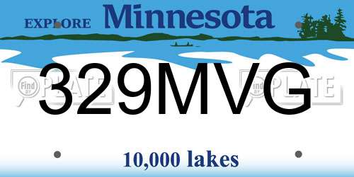 329MVG Minnesota License Plate