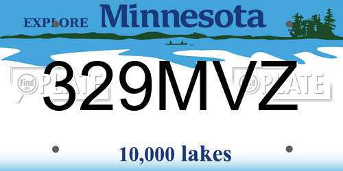 329MVZ Minnesota License Plate