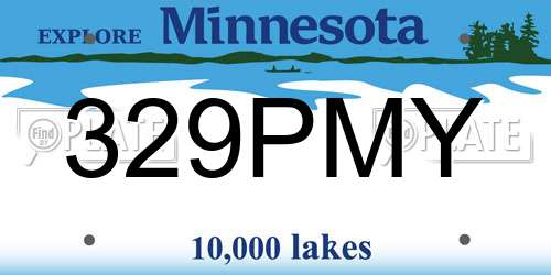 329PMY Minnesota License Plate