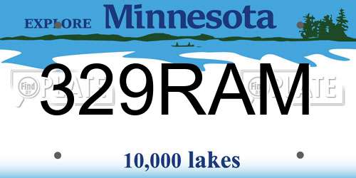 329RAM Minnesota License Plate