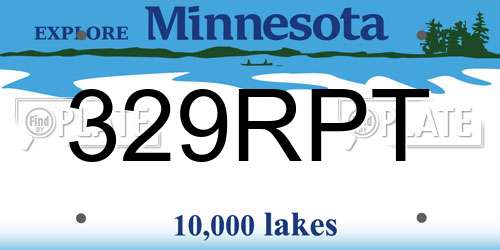 329RPT Minnesota License Plate
