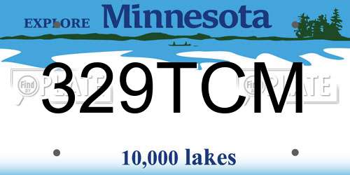 329TCM Minnesota License Plate