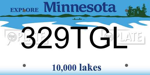 329TGL Minnesota License Plate