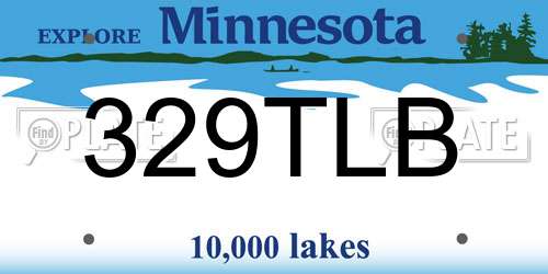 329TLB Minnesota License Plate