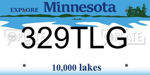 329TLG Minnesota License Plate