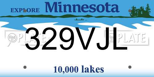 329VJL Minnesota License Plate