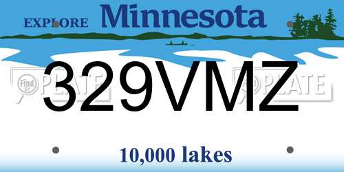 329VMZ Minnesota License Plate