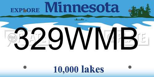 329WMB Minnesota License Plate