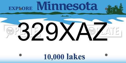 329XAZ Minnesota License Plate