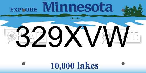 329XVW Minnesota License Plate