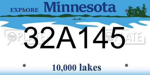 32A145 Minnesota License Plate