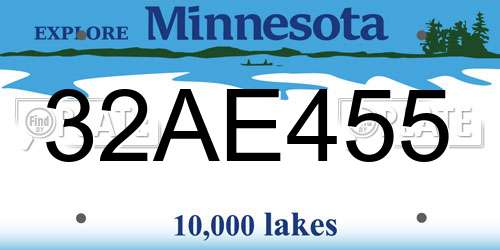 32AE455 Minnesota License Plate