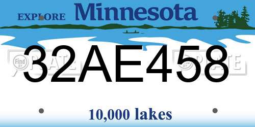 32AE458 Minnesota License Plate